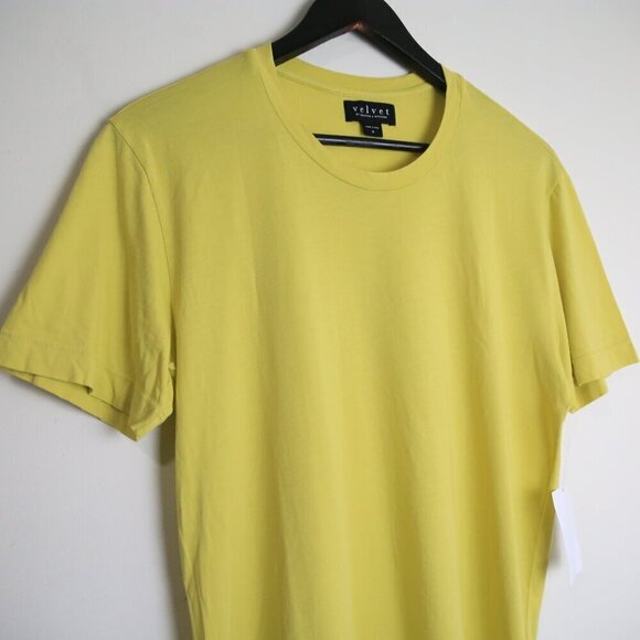 Velvet by Graham & Spencer Howard Whisper Classic Crew Neck Tee Yellow Sz Small - Picture 4 of 7